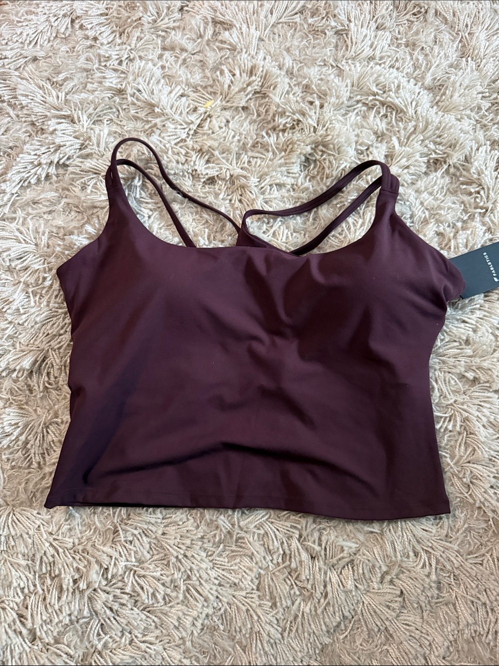 Fabletics Deep Plum Strappy Crop Top